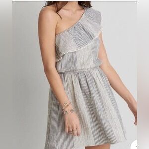 American Eagle Outfitters One-Shoulder Stripe Dress